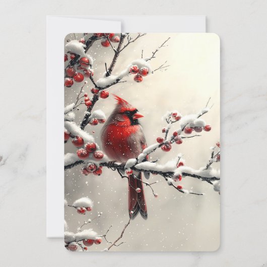 Christmas Red Cardinal Holiday Party Invitation Kaart (Achterkant)