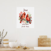 Christmas Red Cardinal Jesus Reason for Season Poster (Keuken)