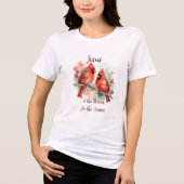 Christmas Red Cardinal Jesus Reason for Season Tri-Blend Shirt (Voorkant)