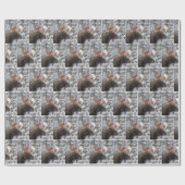 Christmas Red Cardinal On Snowy Moose Antlers Cadeaupapier (Vlak)