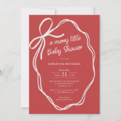 Christmas red coquette bows whimsical baby shower kaart (Voorkant)