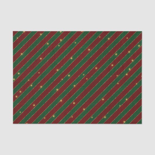 CHRISTMAS RED EN GROEN DIAGONAL STRIPES TISSUEPAPIER (Voorkant)