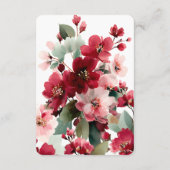  Christmas Red Floral Wedding Details Informatiekaartje (Achterkant)