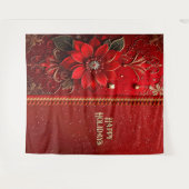 Christmas Red Flower Holiday Backdrop Wandkleed (Voorkant (horizontaal))