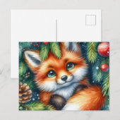 Christmas Red Fox Briefkaart (Voorkant / Achterkant)