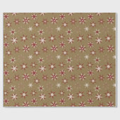 Christmas Red Geo Stars - op gouden patroon. Cadeaupapier (Vlak)