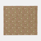 Christmas Red Geo Stars - op gouden patroon. Fleece Deken (Voorkant (Horizontaal))