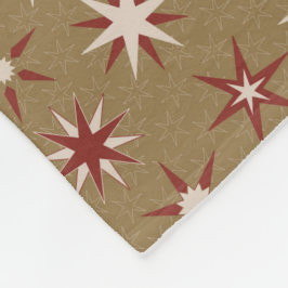 Christmas Red Geo Stars - op gouden patroon. Fleece Deken