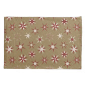 Christmas Red Geo Stars - op gouden patroon. Kussensloop (Achterkant)