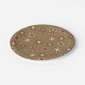 Christmas Red Geo Stars - op gouden patroon. Papieren Bordje (Gekanteld)