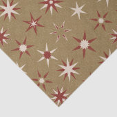 Christmas Red Geo Stars - op gouden patroon. Tissuepapier (Detail)