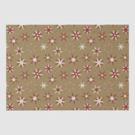 Christmas Red Geo Stars - op gouden patroon. Tissuepapier