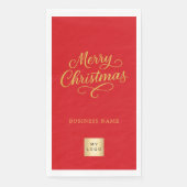 Christmas red gold business logo servet (Voorkant)