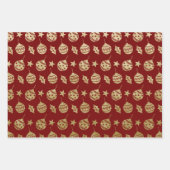 CHRISTMAS RED & GOLD HOLIDAY TRENAMENS INPAKPAPIER VEL (Voorkant 3)