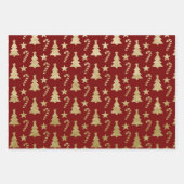 CHRISTMAS RED & GOLD HOLIDAY TRENAMENS INPAKPAPIER VEL (Voorkant)