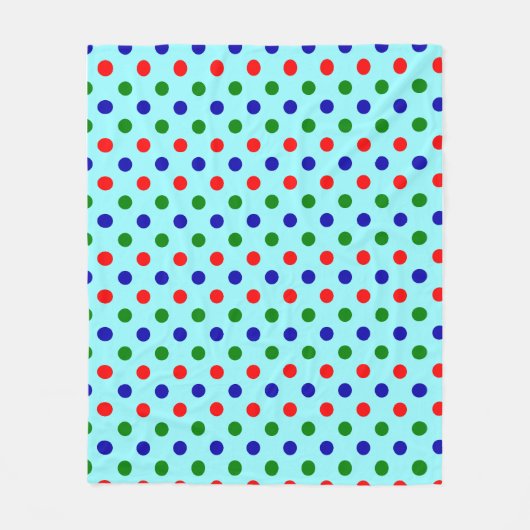 Christmas - Red, Green & Blue Polka Dots Pattern Fleece Deken (Voorkant)