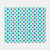 Christmas - Red, Green & Blue Polka Dots Pattern Fleece Deken (Voorkant (Horizontaal))