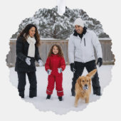 Christmas Red Green Chevron Easy 2 Photos Ornament Kaart (Achterkant)