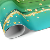 CHRISTMAS RED GREEN & GOLD ABSTRACTE SWIRLS CADEAUPAPIER (Rol Hoek)