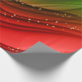 CHRISTMAS RED GREEN & GOLD ABSTRACTE SWIRLS CADEAUPAPIER (Hoek)