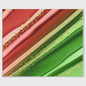 CHRISTMAS RED GREEN & GOLD ABSTRACTE SWIRLS CADEAUPAPIER (Vlak)