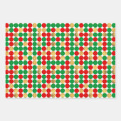 CHRISTMAS RED GREEN GOLD HOLIDAY PATTERNS INPAKPAPIER VEL (Voorkant 3)