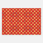 CHRISTMAS RED GREEN GOLD HOLIDAY PATTERNS INPAKPAPIER VEL (Voorkant 3)