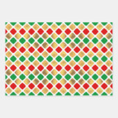 CHRISTMAS RED GREEN GOLD HOLIDAY PATTERNS INPAKPAPIER VEL (Voorkant 2)