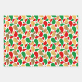 CHRISTMAS RED GREEN GOLD HOLIDAY PATTERNS INPAKPAPIER VEL (Voorkant)