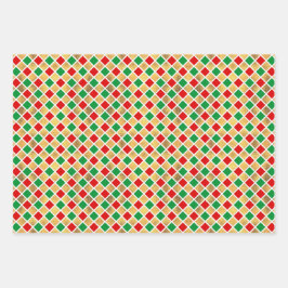 CHRISTMAS RED GREEN GOLD HOLIDAY PATTERNS INPAKPAPIER VEL