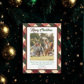 Christmas Red Green Plaid Portrait Photo  Feestdagenkaart