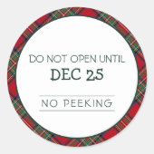 Christmas Red Green Plaid Stewart Tartan Ronde Sticker (Voorkant)