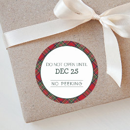 Christmas Red Green Plaid Stewart Tartan Ronde Sticker
