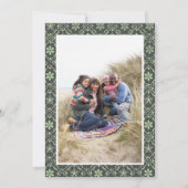 Christmas Red Green Snowflake Pattern 1 foto Feestdagenkaart (Voorkant)