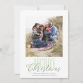 Christmas Red Green Snowflake Pattern 1 foto Feestdagenkaart (Voorkant)