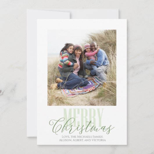 Christmas Red Green Snowflake Pattern 1 foto Feestdagenkaart (Voorkant)