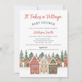 Christmas Red Green Takes A Village Baby Shower Kaart (Voorkant)