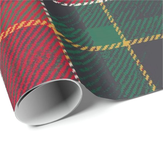 Christmas Red Green Tartan Glossy Holiday  Cadeaupapier (Rol Hoek)