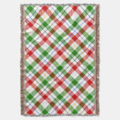 Christmas Red Green White Flannel Plaid Design  Deken (Voorkant Verticaal)