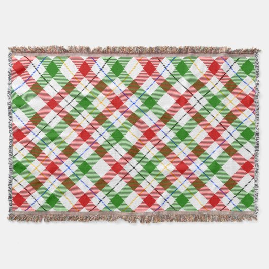 Christmas Red Green White Flannel Plaid Design  Deken (Voorkant)
