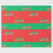 Christmas RED & GREEN With Trains. Santa Cadeaupapier (Vlak)