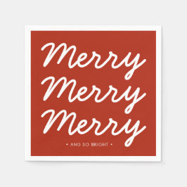 Christmas Red Merry Bright Servet