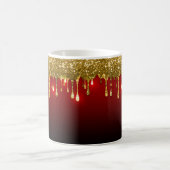 CHRISTMAS RED MET GOLD HOLIDAY DRIP PATTERNEN KOFFIEMOK (Center)
