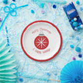 Christmas red ornament papieren bordje (Feest)