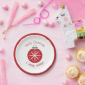 Christmas red ornament papieren bordje (Feest)