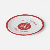 Christmas red ornament papieren bordje (Gekanteld)