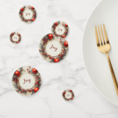 Christmas Red Ornaments Berries Snowflakes Confetti (Groep)