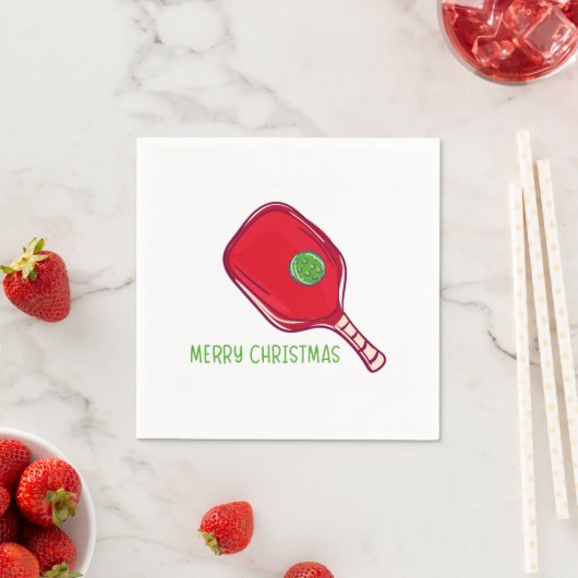 Christmas Red Pickleball Paddle Design Festive Servet (Insitu)