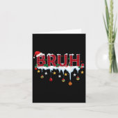 Christmas Red Plaid Bruh Funny Teens Boys Kids Xma Kaart (Voorkant)