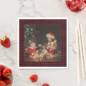 Christmas Red Plaid Custom Family Photo Servet (Insitu)